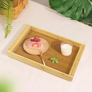 Bamboo <b>Tea</b> Tray Wooden Serving Tray For <b>Tea</b> <b>Set</b> Simple Style Natural Wood Color - Product Image 2