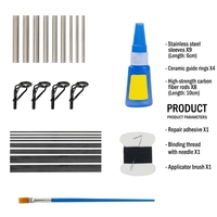 Kit de réparation de canne à pêche : Ensemble de remplacement de anneaux de guidage et accessoires d'entretien pour la réparation de cannes et le bricolage