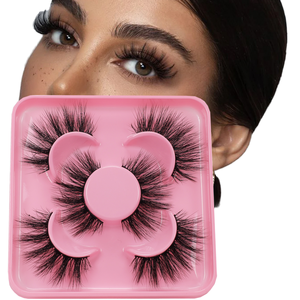 3 Pares de Pestañas Postizas 8D, Tira Completa, Pelo Sintético, Maquillaje de Ojos - Product Image 1