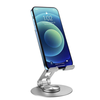 Support de téléphone portable pliable Great Roc A205, pivotant à 360° °   Réglable en hauteur en aluminium pour bureau et accessoires.