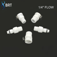 Connecteur en plastique BRT avec valve d'arrêt, raccord mâle CPC, embout à filetage, raccord rapide pour tuyau d'air, coupleur de tube pour circulation d'eau
