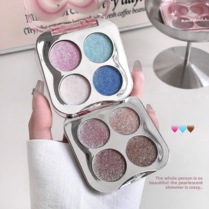 Rực Rỡ 4 Màu <span class=keywords><strong>Eyeshadow</strong></span> Kim Cương Nghiền nát Trang Điểm Vibes Tốt Long Lanh Ngọc Trai Bảng Màu - Product Image 1