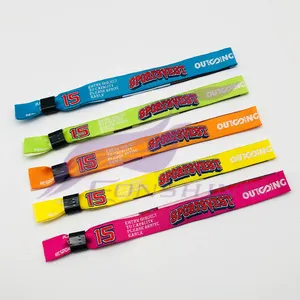Customized Festival Fabric Concert Bracelet Professional Chinese Entry Ticket Wristbands Maker