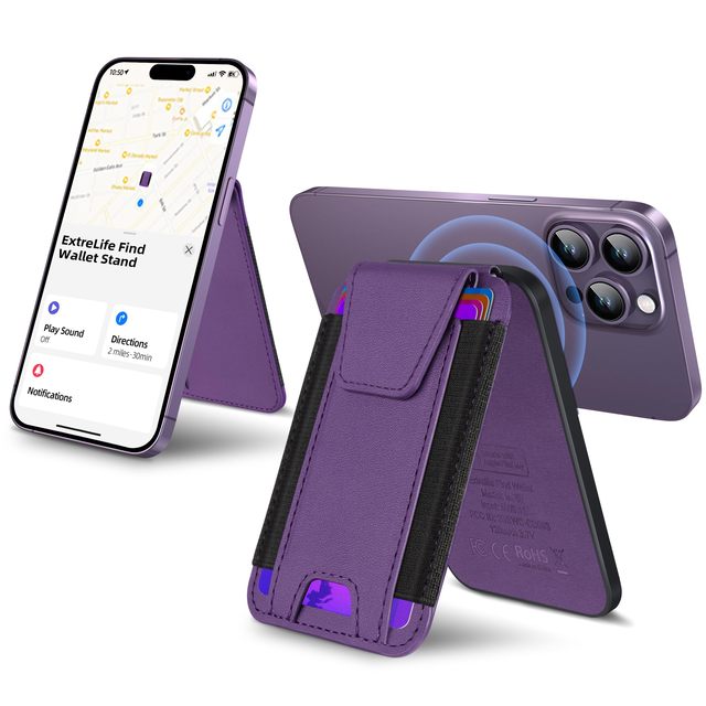 Wholesale Magnetic Leather Wallet for iPhone Back Card Holder with Mobile Phone Use for Credit Card