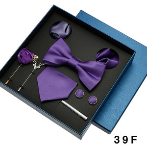 Corbatas para hombre, corbatas para traje de negocios, pañuelos para hombre, corbata de moda, broches de lazo, gemelos y Clip de corbata, conjunto de caja de regalo de boda - Product Image 5