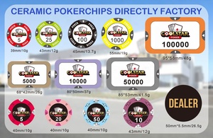 Fichas de Póker Europeas EPT de Cerámica 100% de Alta Calidad, 10g, Impresión Completa, 39mm, para Torneos de Póker y Juegos de <span class=keywords><strong>Casino</strong></span> - Product Image 4