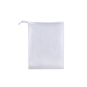 Sac à savon en nylon double couche avec cordon de serrage, filet exfoliant pour le corps et le visage, générateur de mousse naturelle pour le soin de la peau - Product Image 1