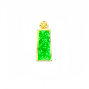 Ciondolo in Giadeite Birmana Naturale <span class=keywords><strong>di</strong></span> Grado A, Ciondolo Rettangolare in Giadeite <span class=keywords><strong>di</strong></span> Alta Qualità per Donna (Con Certificato NGTC) - Product Image 1