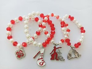 <strong>Red</strong> Color Sigma Pear White and Silver Plating <strong>Bracelet</strong> Large Mariner DST Alloy Necklace <strong>Bracelet</strong> - Product Image 1