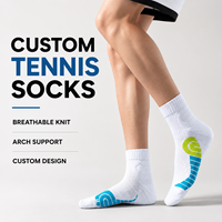 Chaussettes de sport personnalisées pour le tennis, avec soutien de la voûte plantaire, respirantes, tricotées, rembourrées, pour le tennis, le basketball, la course à pied, la gym et l'entraînement