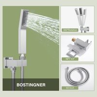 Ensemble de robinetterie de douche à pression ultime Honedec pour hôtel, en laiton massif, avec jets contractés, valve en céramique, finition polie, monocommande, fonction massage