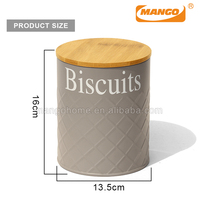 5 pièces ensemble de rangement de cuisine boîte de rangement des aliments conteneur en métal boîte à pain ronde café sucre thé boîte avec couvercle en bambou ensemble de bidons