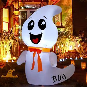 Nouveauté personnalisée : Décoration de fête extérieure gonflable fantôme mignon de 1,2 m avec lumière LED en polyester, très vendue pour Halloween - Product Image 3