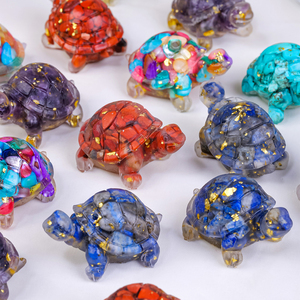 Đồ trang trí rùa bằng đá pha lê tự nhiên, tự làm, dạng hạt, gắn keo, quà tặng - Product Image 6