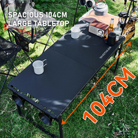 Mesa Plegable de Metal Moderna, Resistente y Ligera para Exteriores, Impermeable y Resistente a los Rayos UV, Estilo Rústico para Acampar y Usar en el Parque