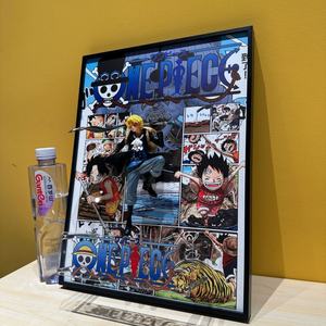 0NE PIECE Versión Running Marco de Fotos 3D Estereográfico de Ace, Luffy y Sabo, Figura de Anime, Pintura Creativa, Adorno de Pared para Escritorio - Product Image 3