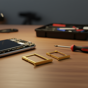 Tiroir pour carte SIM et carte SD Samsung Galaxy A3 2015 couleur or - Product Image 3