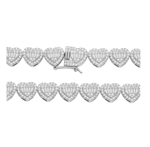 Collar de Cadena con Diamantes de Moissanita de Corte Esmeralda de Alta Claridad, Joyería de Lujo Estilo Hip Hop, Accesorio Unisex de Moda - Product Image 1