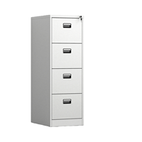 Armoire grise moderne réglable avec poignées noires - Armoire à dossiers verrouillable à 3 tiroirs pour usage commercial