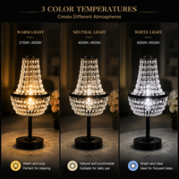 Lampes de table sans fil IP65 en cristal noir, simples, pour centres de table de mariage et de fête, avec contrôle tactile, écologiques, flexibles, alimentation CC