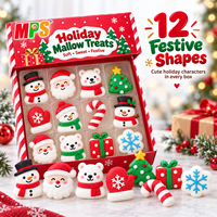 Bonbons de guimauve en forme de bonhomme de neige personnalisés OEM en boîte cadeau