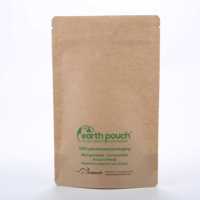 Sacs d'emballage alimentaire refermables en kraft brun personnalisables, entièrement compostables et biodégradables, pour le sucre, impression offset