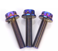 Baut Titanium Gr5, M6 baut dan mur heksagonal Anodized, baut dan sekrup Titanium dekoratif sepeda motor DIN6921