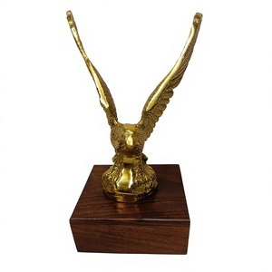Offre Spéciale moderne en aluminium aigle Statue propagation ailes sculpté or fait à la main artificielle noël maison bureau décoration - Product Image 4