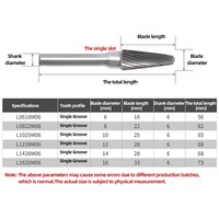 Fraiseuses rotatives en carbure de tungstène de type L à double coupe Hongyi CNC pour la gravure sur métal et bois