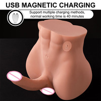 Realistischer Penis Enge Anal Automatische Stoßende Vibrationsdildo Männlicher Muskel Halbkörper Sextorso Puppe Masturbation Unisex Sexspielzeug