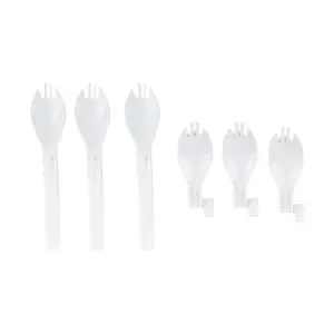 Food Grade White Disposable Foldable Plastic Fork For Take Out Box
