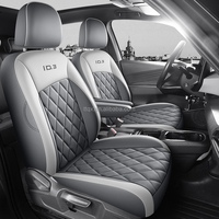 Fundas de Asiento de Cuero Personalizadas con Textura Moderna en Gris para Volkswagen ID 3 2019-2025, Completas, Fáciles de Limpiar, para Todas las Estaciones