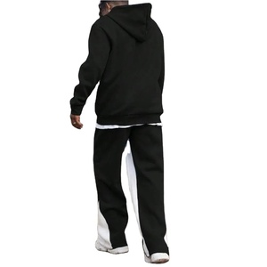 Sweat-shirt à capuche et pantalon de survêtement pour homme, style streetwear, poids lourd, personnalisé, avec poches, épaules tombantes, 100% coton molletonné - Product Image 2