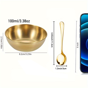 Juego de Platos para Salsas y Cucharas para Condimentos de Acero Inoxidable Premium, Ideales para Restaurantes y Barbacoas - Product Image 2