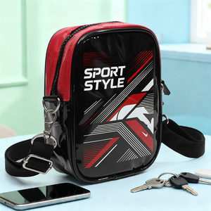 Bolso Bandolera <span class=keywords><strong>de</strong></span> Cuero Patentado Brillante <span class=keywords><strong>de</strong></span> Primera Calidad, Impermeable, Unisex, <span class=keywords><strong>de</strong></span> Diseño, con Logotipo Personalizado - Product Image 1