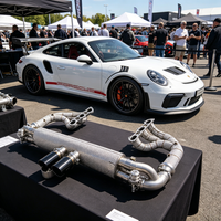 Colector de escape SS304 con escudo térmico completo para Porsche 911 991.1 991.2 GT3 3.8L 4.0L Kit de tuning de carreras