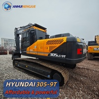 Excavatrice sur chenilles Hyundai 305LC-9S avec godet de creusement, moteur, pompe à engrenages, roulement - Équipement lourd d'occasion de 30 tonnes