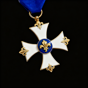 Design alto rilievo croce Maltese francese Chevalier medaglia medaglia all'ingrosso simmetrica commemorativa onore metallo smalto medaglia - Product Image 4