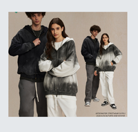 Sweat à capuche pour homme, style rétro vieilli, délavé, coupe oversize ample et légère
