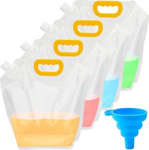 Contenants liquides anti-fuite essentiels, sacs en plastique PE réutilisables avec joint d'étanchéité pour jus, lait, vin et bière, avec logo personnalisé, bouchon et bec verseur - Product Image 1