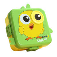 Boîte à bento mignonne à 3 compartiments, réutilisable, écologique, sans BPA, de qualité alimentaire, compatible micro-ondes, pour enfants, facile à ouvrir, pour le déjeuner scolaire