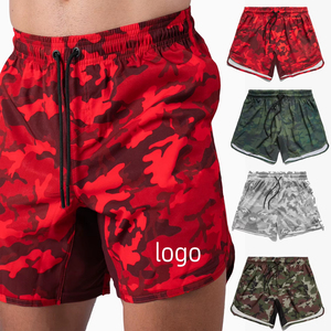 Oem Men's 2 Pack Camo Gym Workout Shorts Secado rápido Culturismo Deportes Algodón Knit Athletic Shorts Training Running Shorts - Product Image 4