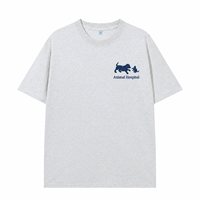 T-shirt personnalisé brodé pour vétérinaires avec silhouette de chien et de chat, logo sur la poitrine gauche, pour uniforme du personnel des cliniques vétérinaires