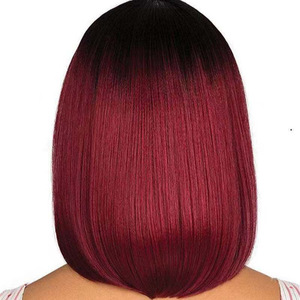 Perruque Bob <span class=keywords><strong>de</strong></span> style européen et américain, raie au milieu, fabriquée à la machine, en fibre haute température, <span class=keywords><strong>cheveux</strong></span> <span class=keywords><strong>courts</strong></span> et raides <span class=keywords><strong>pour</strong></span> <span class=keywords><strong>femme</strong></span>, modèle Zhejiang 56445 - Product Image 5