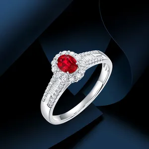 Laboratório crescido anéis de rubi para as mulheres de luxo 2024 novo S925 9K 14K 18K laboratório anel de rubi certificado 5A Pigeon Red sangue rubi jóias