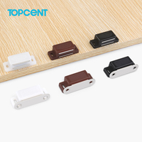 Loquet magnétique moderne en plastique et fer pour porte d'armoire, idéal pour meubles de chambre, cuisine, salon et salle de bain, finition blanc/marron