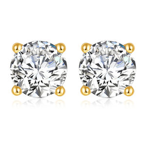 Boucles <span class=keywords><strong>d</strong></span>'Oreilles en <span class=keywords><strong>Or</strong></span> Massif 18 Carats AU750 avec <span class=keywords><strong>Diamant</strong></span> Moissanite <span class=keywords><strong>D</strong></span> Couleur VVS1 2 Carats, 1 Carat ou 0,5 Carat, Bijoux en <span class=keywords><strong>Or</strong></span> de Haute Qualité - Product Image 2