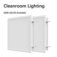 Plafonnier LED pour salle blanche, encastré, 2x2FT, 2x4FT, 1x4FT, faible éblouissement UGR22/19, 50 000 heures, IP65, pour hôpitaux et laboratoires