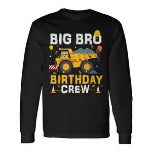 Camiseta de manga larga Big Bro Birthday Crew Construction para niños - Product Image 2