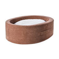 Hersteller von Haustier betten OEM Warm wasch bare Katzen betten Super weiches Wildleder gewebe Rundes Hunde bett mit hohem Rand und abnehmbarem Zustand